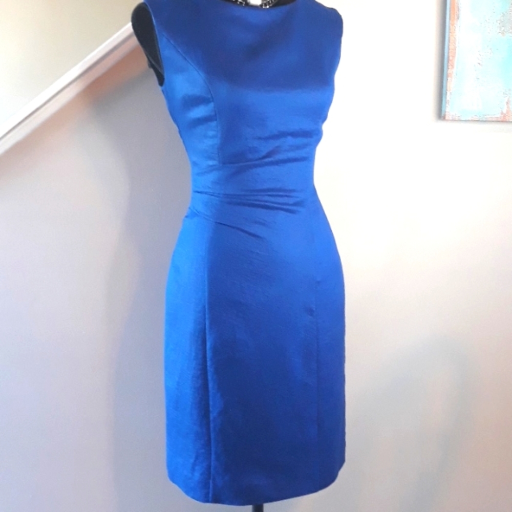 Ellen Tracy/ Sleeveless Cocktail Dress/ Blue Size 4 - Picture 6 of 11